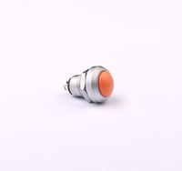 Toowei 2 broches sans lampe momentané 12mm Ip67 Spst interrupteur à bouton-poussoir Miniature Orange rond convexe pour Yacht