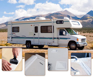 RV 지붕 수리 테이프 부틸 고무 UV 씰 이음새 누출 수리 RV 수리용 강력 접착 유연한 캠핑카 방수 테이프 - Product Image 4