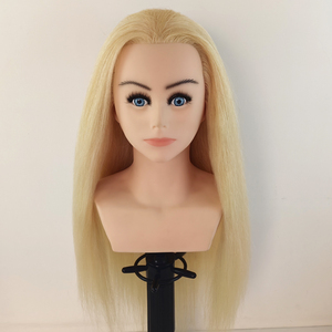 Tête de mannequin d'entraînement en cheveux humains véritables à prix de gros, tête de poupée professionnelle pour la pratique de la <span class=keywords><strong>coiffure</strong></span> et des styles de <span class=keywords><strong>mariée</strong></span> - Product Image 2