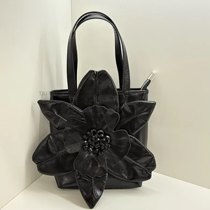 Sac de soirée pour femme style français avec fleurs en relief, pochette en polyester, petit sac à main Tanjing - Product Image 3