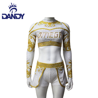 Uniforme de danse de cheerleading personnalisé pour adultes, design blanc, jupe de compétition sportive avec diamants