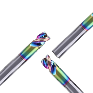 Fresa de ranura en U corta de acero recubierto Bibo 3, con vástago fijo y colores vibrantes, para aluminio y metal D1*1*d4*50l*3f Bibo 3 - Product Image 4