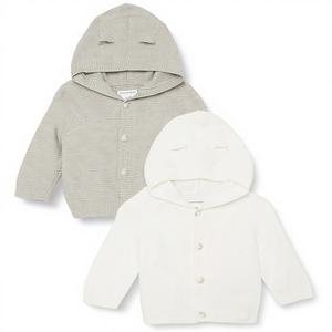 Essentials Unisex Gebreide Hoodie Sweater voor Baby's, 2-pack - Product Image 1