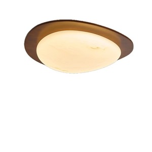 Plafonnier vintage en noyer, lampe encastrée en faux marbre pour chambre à coucher - Product Image 5