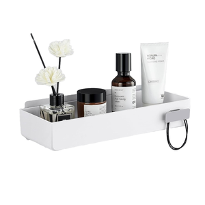 YOHOM moderno blanco adhesivo baño organizador azulejo pared <span class=keywords><strong>ducha</strong></span> Caddy estante flotante plástico champú soporte gancho <span class=keywords><strong>para</strong></span> esquina - Product Image 1