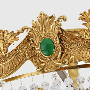 Châu Âu Brass Phòng Khách Phòng Ăn Đơn Giản Hiện Đại Đèn Trần Thả Pha Lê Đồng Ánh Sáng Trần - Product Image 5