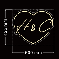 Panneau lumineux LED personnalisé en forme de cercle, lettres initiales, cœur, néon, affichage de mariage avec LOVE pour la publicité