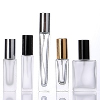 Flacon pulvérisateur miniature en verre transparent de 10 ml, atomiseur de voyage carré avec bouchon à vis, flacons de parfum, taille d'échantillon, vaporisateur de Cologne