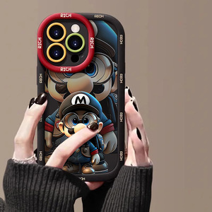 Coque de téléphone portable en silicone antichoc avec motif dessin animé Mario pour iPhone 17, iPhone 14 Pro Max, iPhone 15 Plus, iPhone 13 - Product Image 3