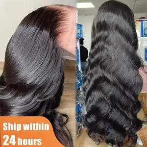 Grosir Wig tanpa lem 13x4 13x6 360 HD penuh renda depan gelombang air Frontal Wig rambut manusia selaras kutikula Vietnam mentah