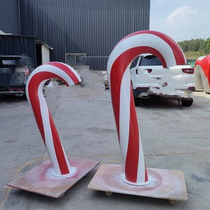 Thương mại khổng lồ lớn kẹo mía sợi thủy tinh bức tượng đồ trang trí ngoài trời trang trí Giáng sinh hiển thị - Product Image 1