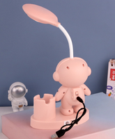 Vente chaude fournir articles dessin animé astronaute taille-crayon support USB charge protection des yeux Led lampe de table veilleuse