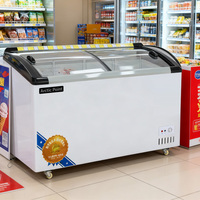 Congélateur de présentation de glaces et de sorbets commerciaux avec porte en verre trempé, fonctionnement pratique, certifié CE ETL CB