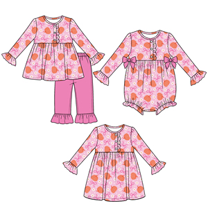 Custom Fall Autumn Pumpkin Bows Flower Casual Girls Clothing Sets <b>Kids</b> Dress Baby <b>Bubble</b> Rompers Sister Children's Clothing - Product Image 1