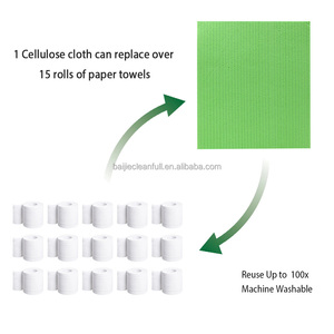 Eco Friendly the Cheapest <b>Sponge</b> Cloth in Roll Sheet Cellulose Napkin Water Absorbent Cellulose <b>Sponge</b> Cloth 18x20cm - Product Image 5