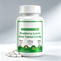 Permen Blueberry Lutein Label Pribadi Logo Kustom Produsen OEM ODM Suplemen Perawatan Penglihatan 500 MOQ 60 Tablet