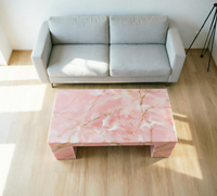 Table basse en onyx rose Newstar, meubles de salon modernes, table basse en pierre, table basse en onyx de luxe