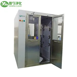 YN Microelectronics Industry Cleanroom Cargo Air Shower Tunnel With Manual Double Swing Door