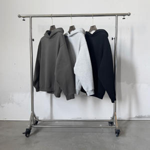 Ensemble en laine de la côte ouest pour homme, surdimensionné, 100% coton, motif uni, doublure d'hiver, style hip-hop, sweat-shirt grande taille - Product Image 6