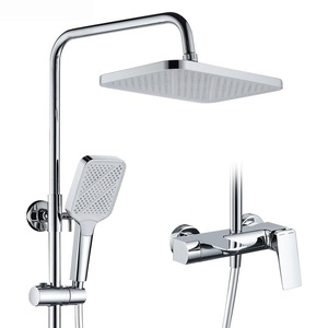 Juego de ducha para baño, grifo de lavabo de cobre, válvula de cerámica, monomando, rociador de chorro, cabezal redondo - Product Image 4