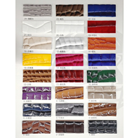Cuir artificiel PVC gaufré bicolore motif crocodile haute brillance pour chaussures et sacs, en stock, livraison rapide, MOQ 1 yard