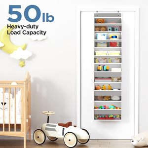Over The Door Organizer 6 Tiers Heavy Duty Hanging <b>Storage</b> With Large Capacity Pockets Behind Door Closet Organizer - Product Image 5