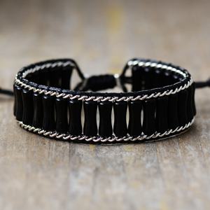 Iron & Natural Stone Bohemian Heart Handmade Beaded Woven Wrap Bracelet with Agate & Turquoise Unisex Gift - Product Image 6