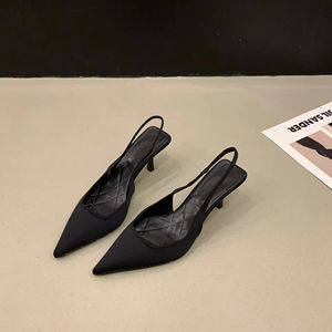 Zapatos de tacón bajo y alto para mujer, con cordones, antideslizantes, de punta, estilo sexy, florales, formales, para banquetes, de verano - Product Image 4