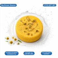 Tablette de douche effervescente à la camomille OEM ODM 50g, étiquette privée personnalisée, ensemble cadeau spa apaisant et relaxant pour la douche