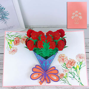 Best-seller fabricant professionnel impression de cartes pop-up 3D hortensia rose vivifiant les cartes 3d du nouvel an - Product Image 3
