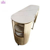 Salon de manucure double de luxe moderne ensemble de table crème unique manucure ongles bureau et chaise à vendre