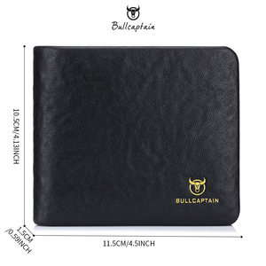 BULLCAPTAIN Real Cow <b>Leather</b> <b>Men's</b> <b>Wallet</b> Multi-<b>card</b> Capacity RFID Credit <b>Card</b> Cow <b>Leather</b> Purse Presents to <b>Men</b> Gifts - Product Image 6
