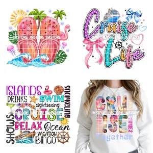<span class=keywords><strong>Felice</strong></span> estate crociera in barca <span class=keywords><strong>vita</strong></span> salata spiaggia per le vacanze sull'isola di famiglia in ferro sul trasferimento termico DTF adesivo pronto a premere per i vestiti - Product Image 1