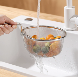 Panier à légumes et fruits en maille épaisse, panier à frites, passoire, panier de drainage de cuisine, panier à nourriture avec poignée - Product Image 5
