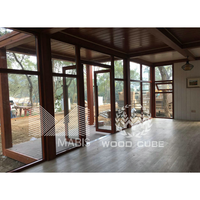 Petite maison en verre avec éclairage led, Design moderne, en acier, idéale pour un bureau, réception, offre spéciale
