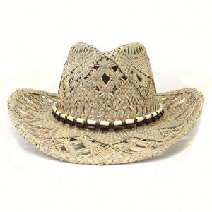 Sombrero de Paja Natural Tejido a Mano para Hombre y Mujer, Estilo Vaquero Occidental, para Verano y Actividades al Aire Libre - Product Image 6