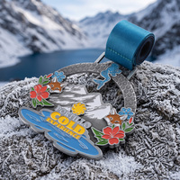 Médailles de course à pied ajourées en émail, en alliage de zinc, personnalisées pour marathons et événements de ski, souvenir ou cadeau