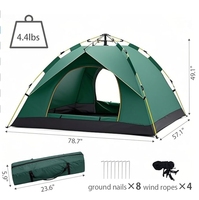 Tente de camping imperméable à montage rapide pour le camping en famille ou la randonnée, abri extérieur toutes saisons