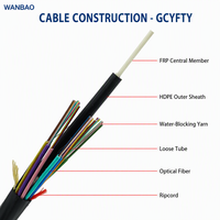 Câble micro soufflé GCYFTY non métallique à tube lâche 24-288 fibres G652D gaine HDPE pour installation par soufflage de réseau d'accès FTTH
