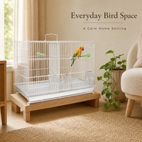 Cage à oiseaux portable SLFY PC-BC-110, grande cage à canaris et pigeons à double compartiment empilable, cadre en acier inoxydable, boîte de cage à oiseaux pour l'élevage des animaux de compagnie