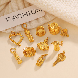 Colgante de acero inoxidable con forma de tetera y taza de té de estilo europeo americano, de formas mixtas, para hacer pulseras, accesorios de joyería DIY - Product Image 1