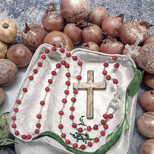 Cuentas <span class=keywords><strong>DE</strong></span> MADERA <span class=keywords><strong>DE</strong></span> LA Virgen María chapadas en plata más nuevas, collar <span class=keywords><strong>de</strong></span> Rosario <span class=keywords><strong>de</strong></span> siete dolores, Cruz <span class=keywords><strong>de</strong></span> oración <span class=keywords><strong>de</strong></span> sublimación católica religiosa para dama - Product Image 3