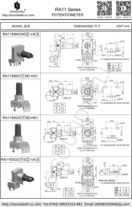 Potentiomètre rotatif à axe isolé de 12 mm RA1150-NOX0Q-HA1 - Product Image 3