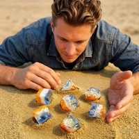 Dés à coins arrondis en résine pour DND, jeux de rôle de table, Dungeons & Dragons, Cthulhu Call, dés multi-faces D4D20, lot de 7 dés