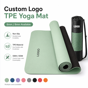 Alfombrilla <span class=keywords><strong>de</strong></span> <span class=keywords><strong>Yoga</strong></span> TPE Personalizada al por Mayor con Logotipo, 6mm <span class=keywords><strong>8mm</strong></span>, Antideslizante, Ecológica, para Estudios <span class=keywords><strong>de</strong></span> <span class=keywords><strong>Yoga</strong></span> y Marcas - Product Image 1