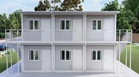 Maison préfabriquée modulaire à deux étages en conteneur, isolation par panneaux sandwich, conception ignifuge pour atelier de construction, kiosque extérieur