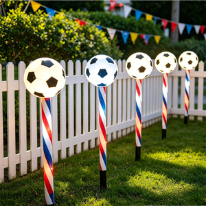 Soccer Solar One <strong>Drag</strong> 5 Ball Lawn Lights With Colorful Poles for Garden and Stadium Surroundings Decor - Product Image 6