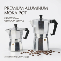 Kingze marmite à moka 2 en 1 en aluminium avec logo personnalisé théière à café style italien cafetera pot à moka machine à expresso