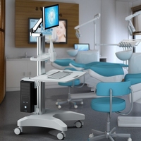 Chariot médical pour tablette, prix d'usine, chariot médical pour ordinateur portable, chariot médical réglable en hauteur pour clinique dentaire, hôpital