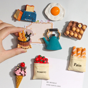 Simulation Food Fridge Magnets Refrigerator Magnetic <b>Stickers</b> Resin Egg Home Decor Nordic Ins Decor Magnets for Refrigerators - Product Image 3